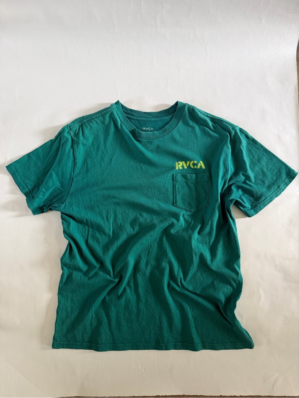 RVCA Men's Teal Pocket T-Shirt - Large